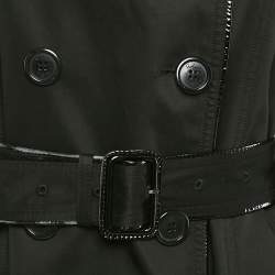 Pre Owned Burberry London Black Cotton Double Breasted Trench Coat M
