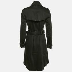 Pre Owned Burberry London Black Cotton Double Breasted Trench Coat M
