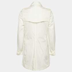 Pre Owned Burberry London White Nylon Double Breasted Trench Coat M