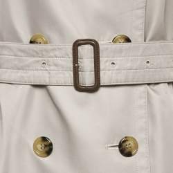 Pre Owned Burberry London Light Beige Gabardine Double Breasted Trench Coat S