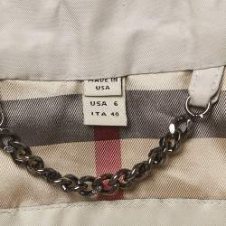 Pre Owned Burberry London Light Beige Gabardine Double Breasted Trench Coat S