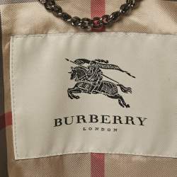 Pre Owned Burberry London Light Beige Gabardine Double Breasted Trench Coat S