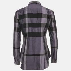 Pre Owned Burberry London Multicolor/Purple Tartan Check Cotton Button Front Shirt S