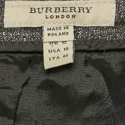 Burberry London Metallic Lurex Pleated Knee-Length Skirt M