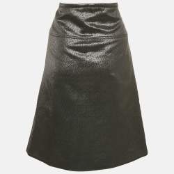 Burberry London Metallic Lurex Pleated Knee-Length Skirt M