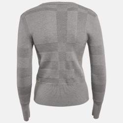 Burberry Grey Checks Knit Crewneck Sweater XS
