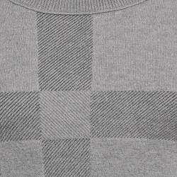 Burberry Grey Checks Knit Crewneck Sweater XS