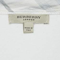 Burberry London White Cotton Knit Tie-Up Neck  Detail Sleeveless Top S