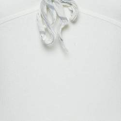 Burberry London White Cotton Knit Tie-Up Neck  Detail Sleeveless Top S