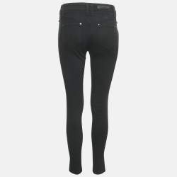 Pre Owned Burberry London Black Jersey Trim Denim Smirdan Jeans M Waist 27"