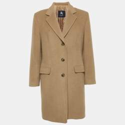 Burberry London Tan Wool Single Breasted Long Coat M