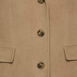 Burberry London Tan Wool Single Breasted Long Coat M