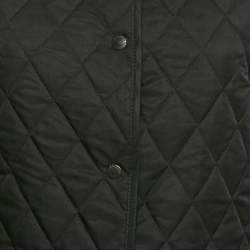 Burberry London Black Button Front Quilted Jacket M