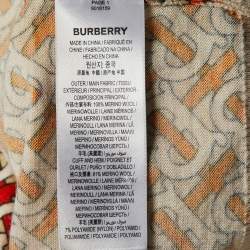 Burberry Cream & Red Monogram Printed Wool Cardigan XL