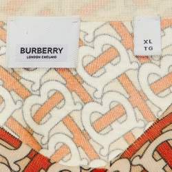 Burberry Cream & Red Monogram Printed Wool Cardigan XL