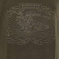 Burberry Dark Green Logo Embossed Cotton Knit T-Shirt XL