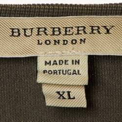 Burberry Dark Green Logo Embossed Cotton Knit T-Shirt XL