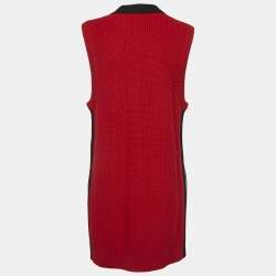 Burberry Red Rib Knit Long Sweater Vest L