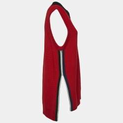 Burberry Red Rib Knit Long Sweater Vest L