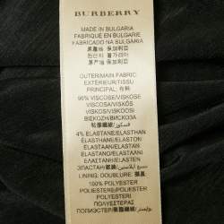 Burberry London Black Jersey Draped V-Neck Top M