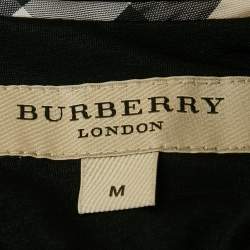 Burberry London Black Jersey Draped V-Neck Top M