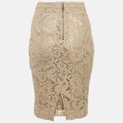 Burberry Beige Lace Knee-Length Skirt S