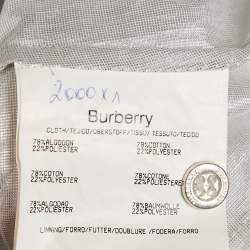 Burberry London Silver Lamé Button Front Shirt XS