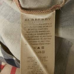 Burberry London Beige Tartan Check Print Cotton Long Sleeve Top S
