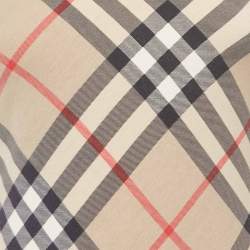 Burberry London Beige Tartan Check Print Cotton Long Sleeve Top S