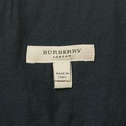 Pre Owned Burberry London Midnight Blue Cotton Tiered Midi Skirt M
