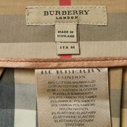 Pre Owned Burberry London Beige Nova Check Cotton Pleated Mini Skirt M
