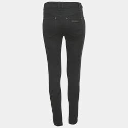 Pre Owned Burberry London Black Denim Panel Detail Skin Fit Smirdan Jeans M Waist 29"