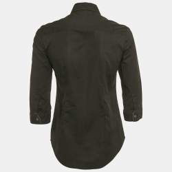 Pre Owned Burberry London Black Checker Print Cotton T-Shirt XS