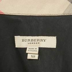 Pre Owned Burberry London Black Checker Print Cotton T-Shirt XS