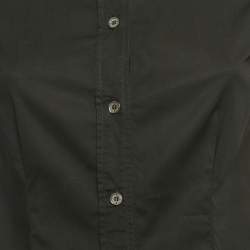 Pre Owned Burberry London Black Checker Print Cotton T-Shirt XS