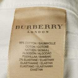 Pre Owned Burberry White Denim Straight Fit Jeans M Waist 32" 