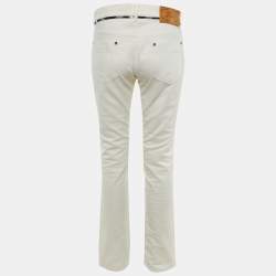 Pre Owned Burberry White Denim Straight Fit Jeans M Waist 32" 