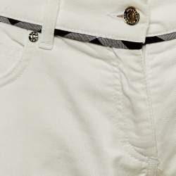Pre Owned Burberry White Denim Straight Fit Jeans M Waist 32" 