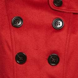 Pre Owned Burberry Red Cashmere Trench Coat M