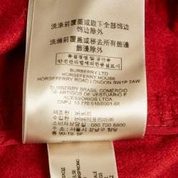 Pre Owned Burberry Red Cashmere Trench Coat M