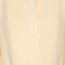 Pre Owned Burberry Beige Wool Blend Belted Midi Dress L