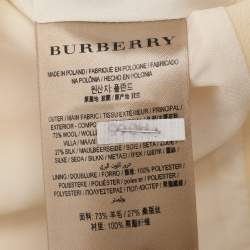 Pre Owned Burberry Beige Wool Blend Belted Midi Dress L