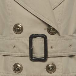 Pre Owned Burberry London Beige Gabardine Trench Coat S