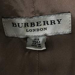 Pre Owned Burberry London Beige Cotton Button Front Belted Safari Dress S