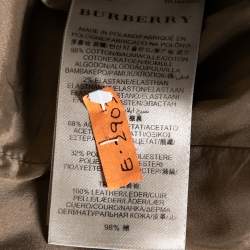 Pre Owned Burberry London Beige Cotton Button Front Belted Safari Dress S