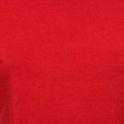 Pre Owned Burberry London Red Cotton Knit Elbow Patch Detail Long Sleeve T-Shirt M