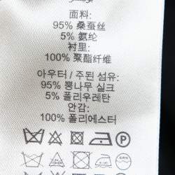 Pre Owned Burberry London Black Silk Gathered Waist Short Sleeve Dress S