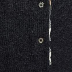 Pre Owned Burberry London Charcoal Grey Knit Button Front Cardigan L