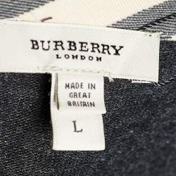 Pre Owned Burberry London Charcoal Grey Knit Button Front Cardigan L