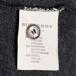 Pre Owned Burberry London Charcoal Grey Knit Button Front Cardigan L